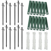 FCENDS front packaging showing full tree stake kit and contents for dependable support