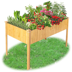 FCVEIDO front view of raised garden bed showing full planting area and ergonomic height benefit