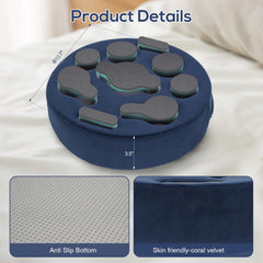 FDMGEL pillow in use on sofa keeping drinks and remotes within reach