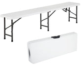 FDW bench front view showing clean white top and sturdy seat practical for gatherings