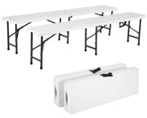 FDW bench front view showing full-length seat and clean white finish for gatherings
