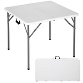 FDW folding table front view showing sturdy top and frame benefit portability
