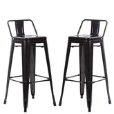 FDW front view of two bar stools showing industrial design and sturdy stance