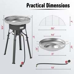 Feasto high-output burner under comal delivering even heat and fast preheat