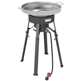 Feasto front view showing full 23-inch concave comal and controls for easy serving