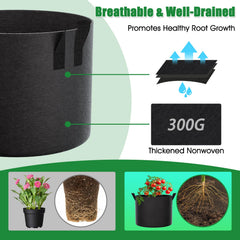FEED GARDEN reinforced double-stitched handle detail for safer lifting and moving