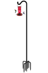 FEED GARDEN shepherd hook front view showing full 108-inch height and sturdy stance