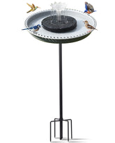 Feemiyo front view bird bath showing elegant basin and stake benefiting garden decor