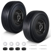 FEILOONG front view of 10-inch solid wheel shows durable tread and no-flat benefit