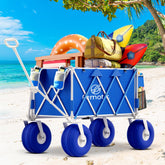 Femotic wagon front view loaded with gear, easy transport benefit