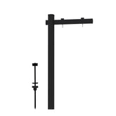 FENCETECH front view of black vinyl post showing professional curb appeal