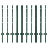 FENSMILE front view of ten 4ft green fence posts showing pack and finish, durable
