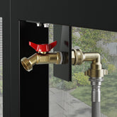 FETUSI front view of spigot kit showing neat brass finish and black collar, durable outdoor access