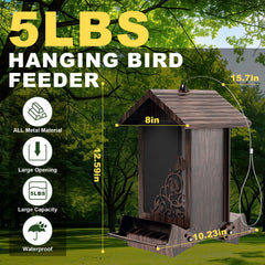 FETUSI side view of seed ports and perches for comfortable bird feeding