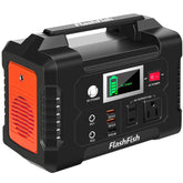 FF FLASHFISH front panel showing outlets and portable convenience