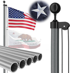 FFILY front view of 20 ft pole showing tall gray finish and durable stance