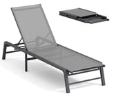 FHVIT chaise front view showing grey frame and modern outdoor appeal