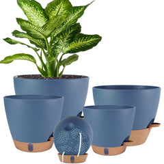 Fielda front view of five-pack pots showing modern design and space-saving benefit
