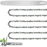 Fifchall front view of 20-inch bar and three-chain kit for fast replacement