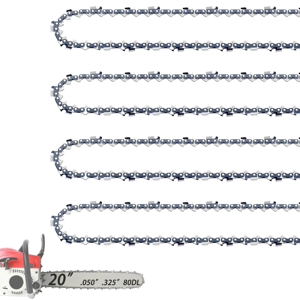 Fifchall 4-pack front packaging showing 20 inch chains and specifications for quick identification