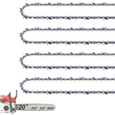 Fifchall 4-pack front packaging showing 20 inch chains and specifications for quick identification