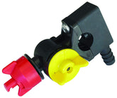Fimco center nozzle front assembly showing mounting and 4-foot coverage benefit
