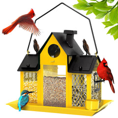 FIMOFIDRE front view of metal bird feeder showing durable design and easy refill