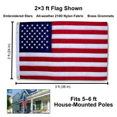 Fine Line Flag thickened header with brass grommets for secure mounting