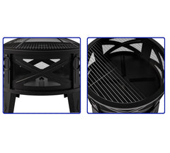Fire Beauty side vent showing 360° airflow boosting cleaner combustion