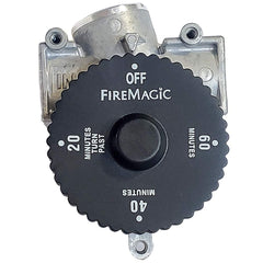 Fire Magic front view of timer valve showing compact safety design and easy install benefit