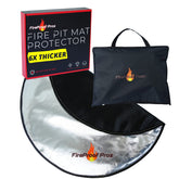 FireProof Pros front packaging showing 24-inch round mat and brand benefit of protection