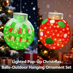 FISHOPE ornament hanging from a tree showing easy placement and festive curb appeal