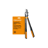 Fiskars 25-inch lopper front view showing full tool and long handles for reach