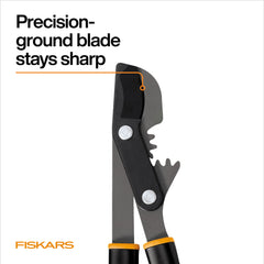 Fiskars lopper cutting a branch in garden demonstrating easier pruning