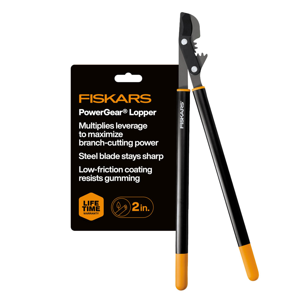 Fiskars front view of 32-inch lopper showing full tool and reach benefit