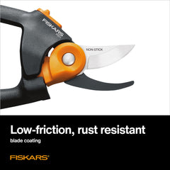 Fiskars PowerGear2 handle profile with contoured grip for reduced hand fatigue
