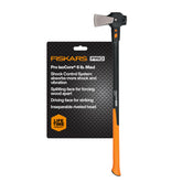 Fiskars Pro maul front view showing robust head and long handle benefit durability