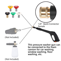 FIXFANS 1/4 inch female quick‑connect adapter closeup ensuring fast secure nozzle swaps