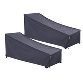 F&J Outdoors front view of covers on chaise showing full protection