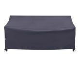 F&J Outdoors front view of grey loveseat cover showing full fit and neat appearance