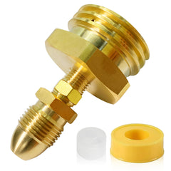 FJXBYWM front view of brass POL to ACME adapter showing robust construction and secure connection