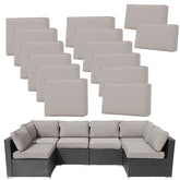 FKSLIFE front view of full 14-piece set showing light gray covers and neat fit