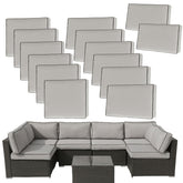 FKSLIFE front view of 14-piece cushion covers showing complete set and neat fit
