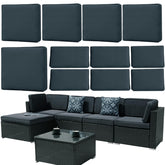 FKSLIFE front view of cyan 11-piece cover set showing complete package and fit benefits