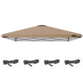 FLAGLY front view of khaki 12x12 canopy top showing waterproof protection and coverage