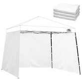 FLAGLY front view of three sidewalls showing neat packaging and quick setup benefit