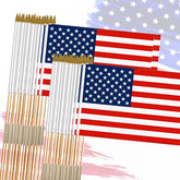 FLAGMESAGE front packaging showing 50-pack of ready-to-wave flags, easy event supply