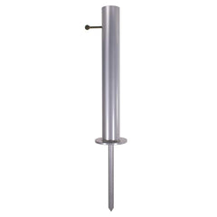 Flagpole‑To‑Go front view showing compact durable aluminum mount and baseplate benefit