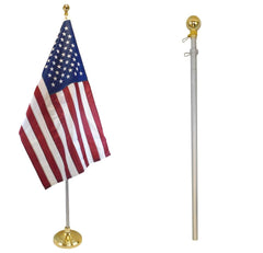 Flags Importer FlagsImp front view of 8ft pole showing slim profile and decorative ball for polished display
