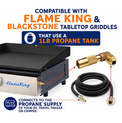 Flame King close-up of 12ft thermoplastic hose highlighting weather-resistant flexibility